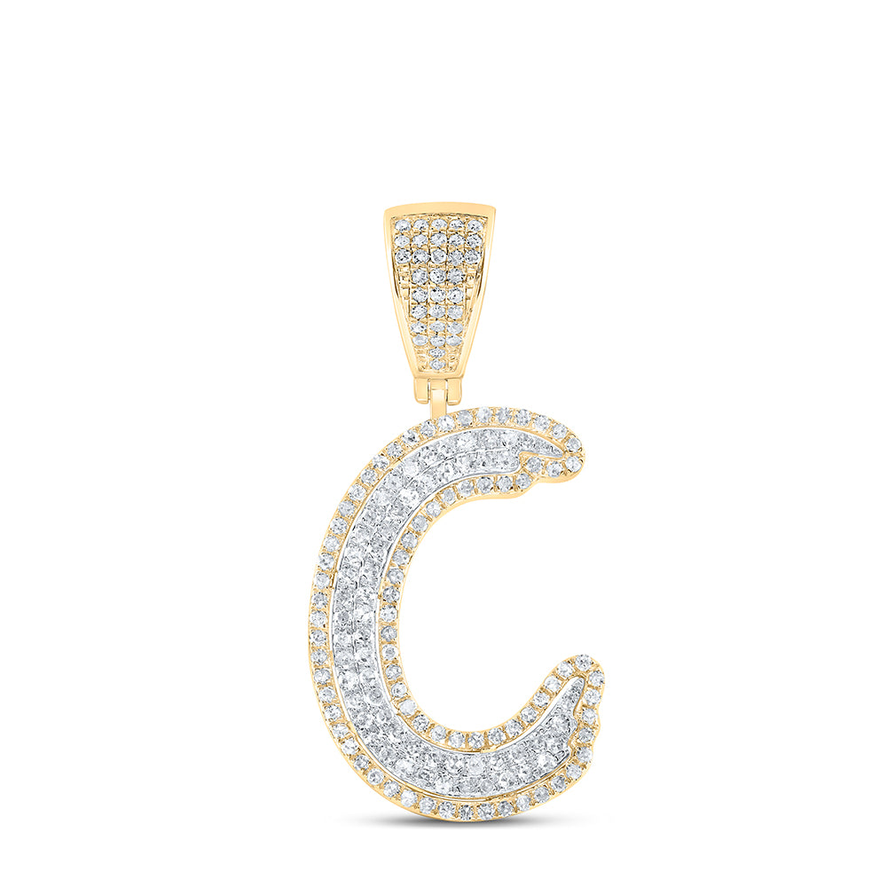 7/8CTW-DIA P1 INITIAL "C" MENS PENDANT