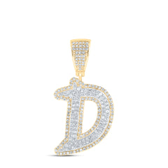 1CTW-DIA P1 INITIAL "D" MENS PENDANT