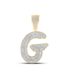 1CTW-DIA P1 INITIAL "G" MENS PENDANT