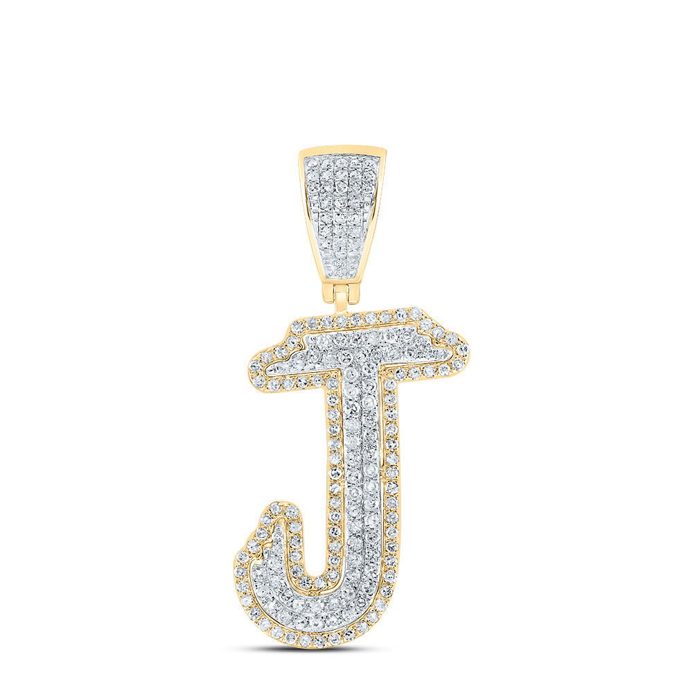 7/8CTW-DIA P1 INITIAL "J" MENS PENDANT