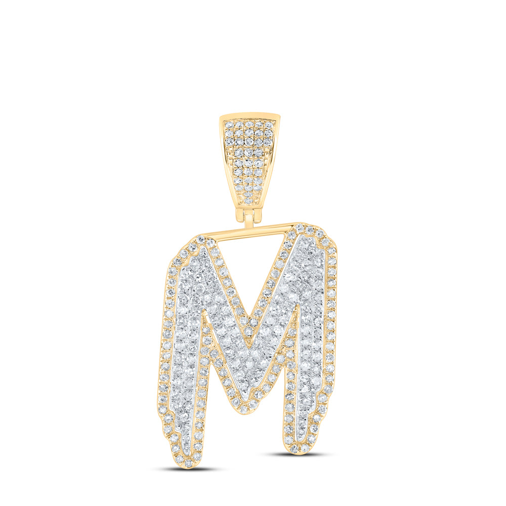 1 1/5CTW-DIA P1 INITIAL "M" MENS PENDANT