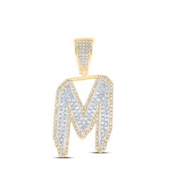 1 1/5CTW-DIA P1 INITIAL "M" MENS PENDANT