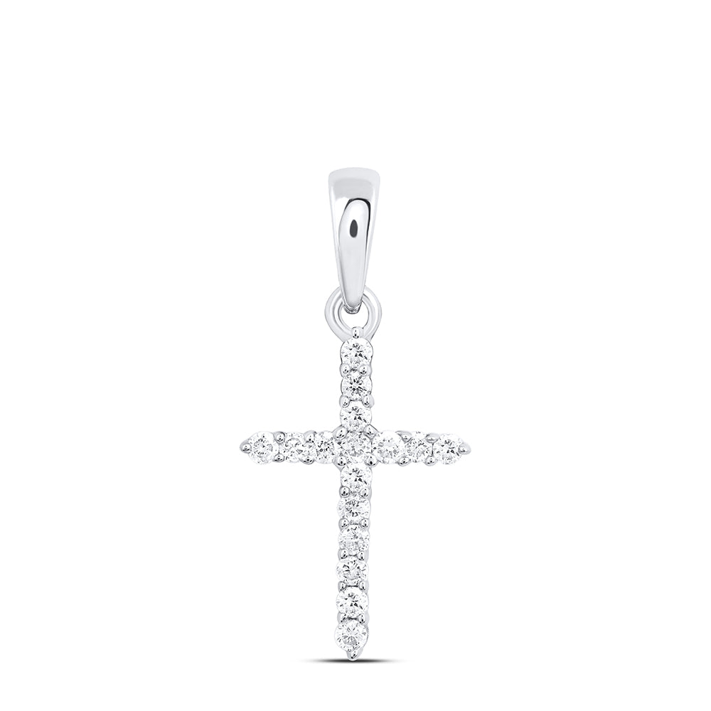 1/6CT-DIA NK CROSS PENDANT