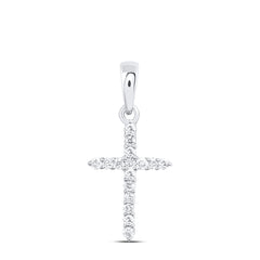 1/6CT-DIA NK CROSS PENDANT