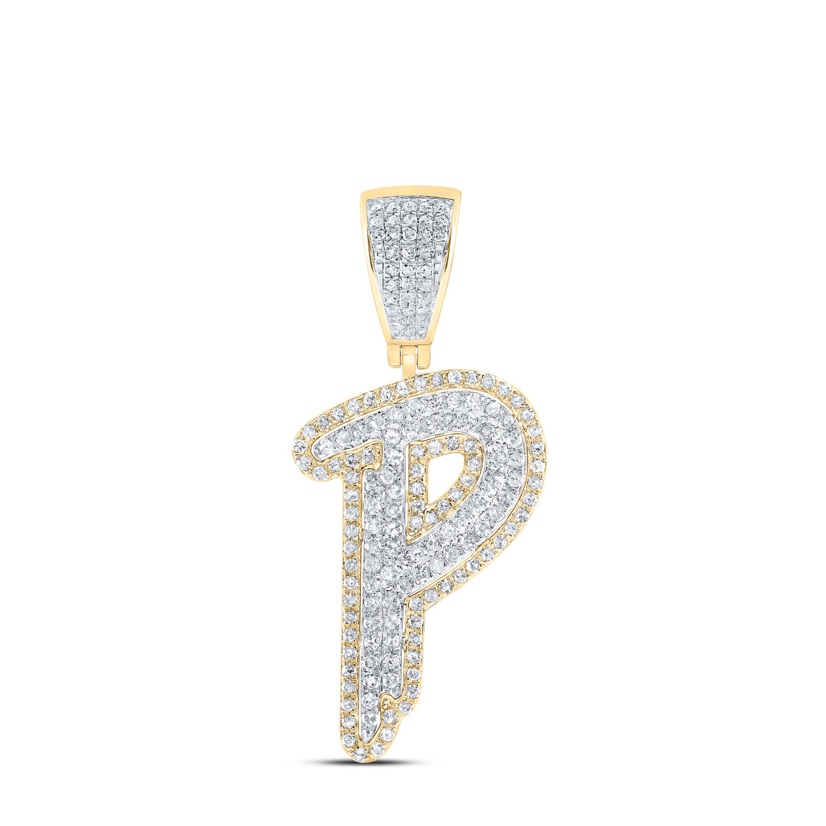 7/8CTW-DIA P1 INITIAL "P" MENS PENDANT