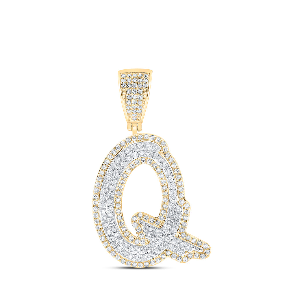 1CTW-DIA P1 INITIAL "Q" MENS PENDANT