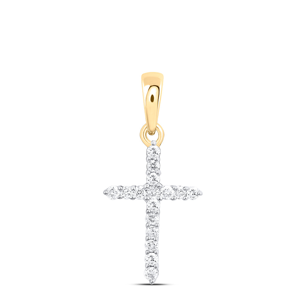 1/6CT-DIA NK CROSS PENDANT