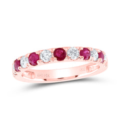 1/2CTW-DIA NKE 1/2CTW-RD-RUBY NAT GEM ANNIVERSARY BAND
