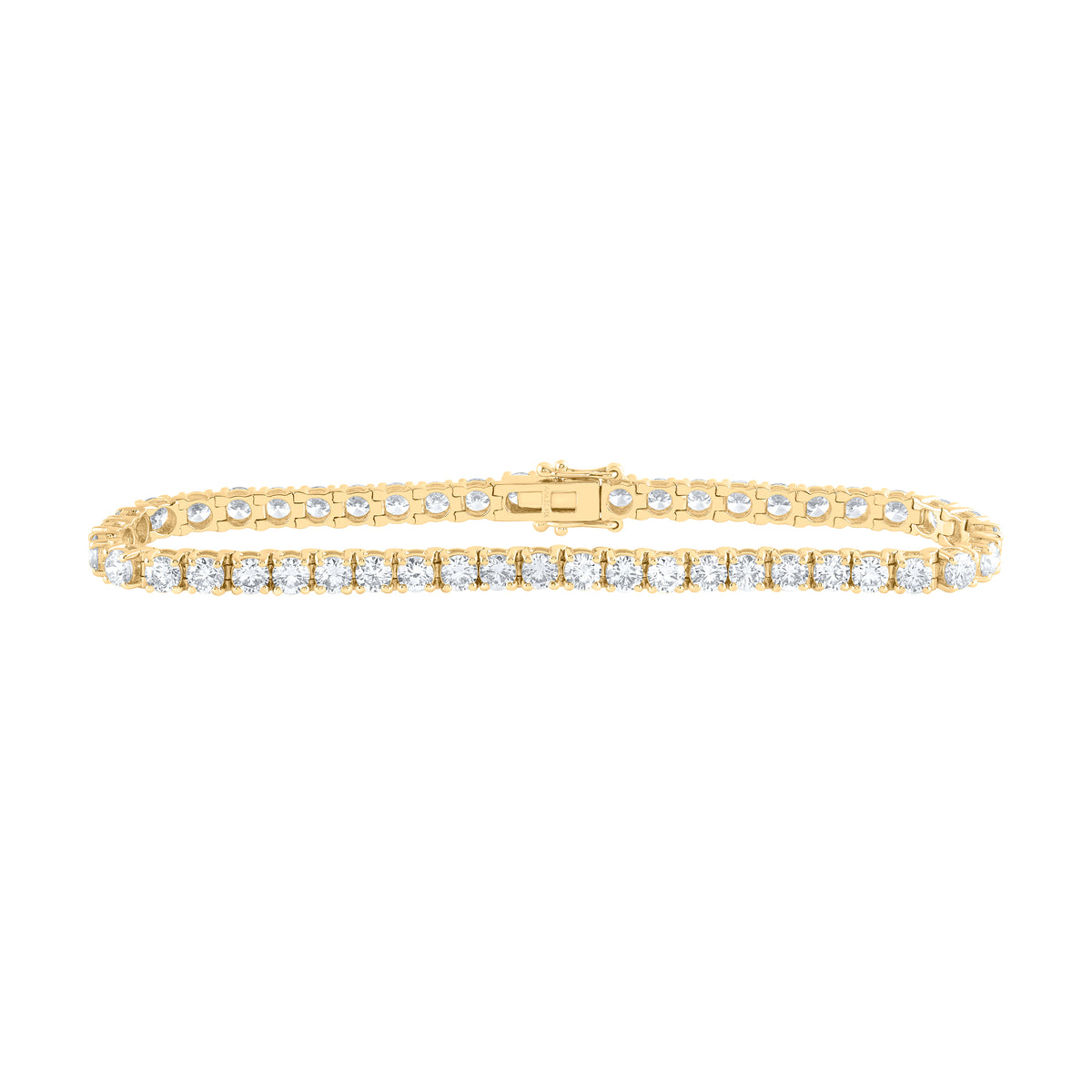 14K Yellow Gold 7 1/5 CTW-Natural Diamonde Tennis Bracelet (7 Inch ) 10.69 Gram