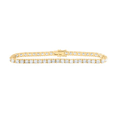 14K Yellow Gold 7 1/5 CTW-Natural Diamonde Tennis Bracelet (7 Inch ) 10.69 Gram