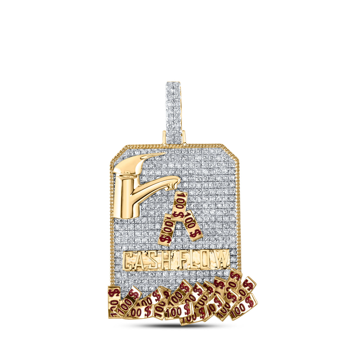 3 3/8CTW-DIA NK CASH FLOW MONEY MENS CHARM