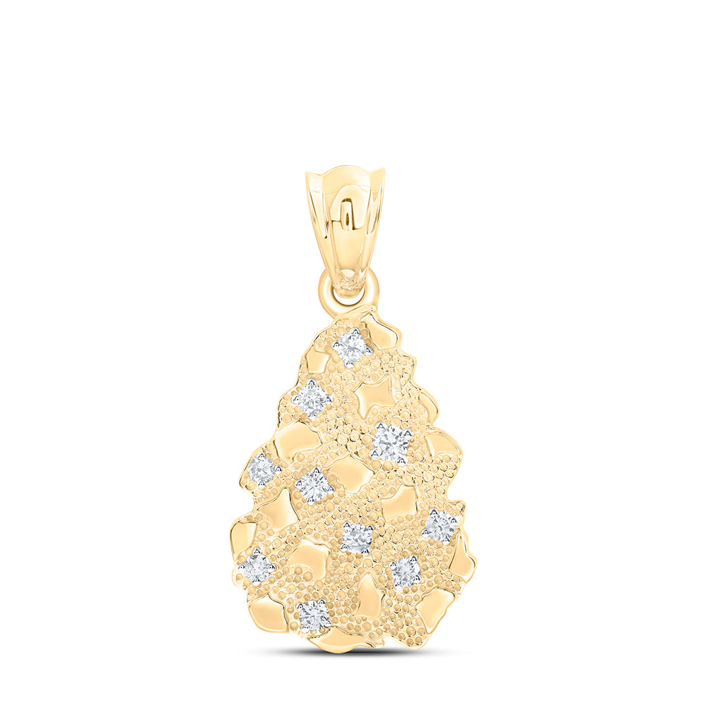 3/4CTW-DIA NK MENS NUGGET PENDANT