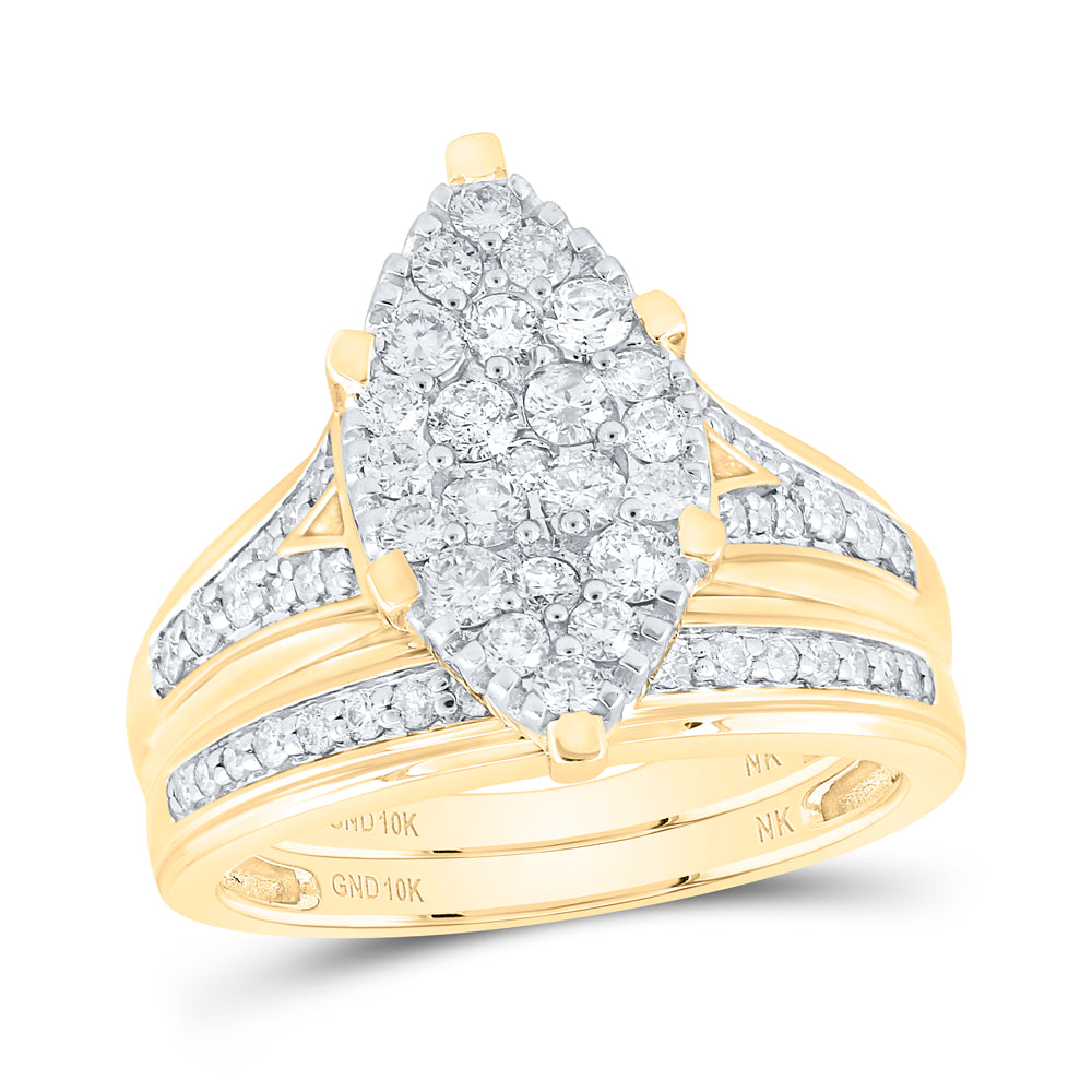 1CTW-DIA NK MARQUISE SHAPE TRIO SET