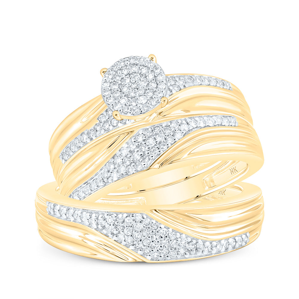 1/2CTW-DIA NK ROUND SHAPE TRIO SET