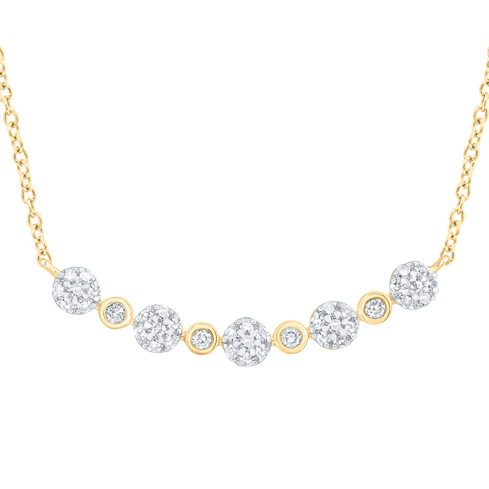 10K Yellow Gold 1/4 CTW-Natural Diamond Fashion Necklace (18-Inch ) 0.66 Gram