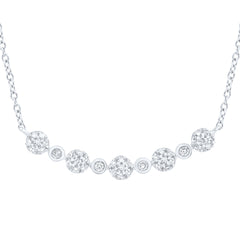 10K White Gold 1/4 CTW-Natural Diamond Fashion Necklace (18-Inch ) 0.80 Gram