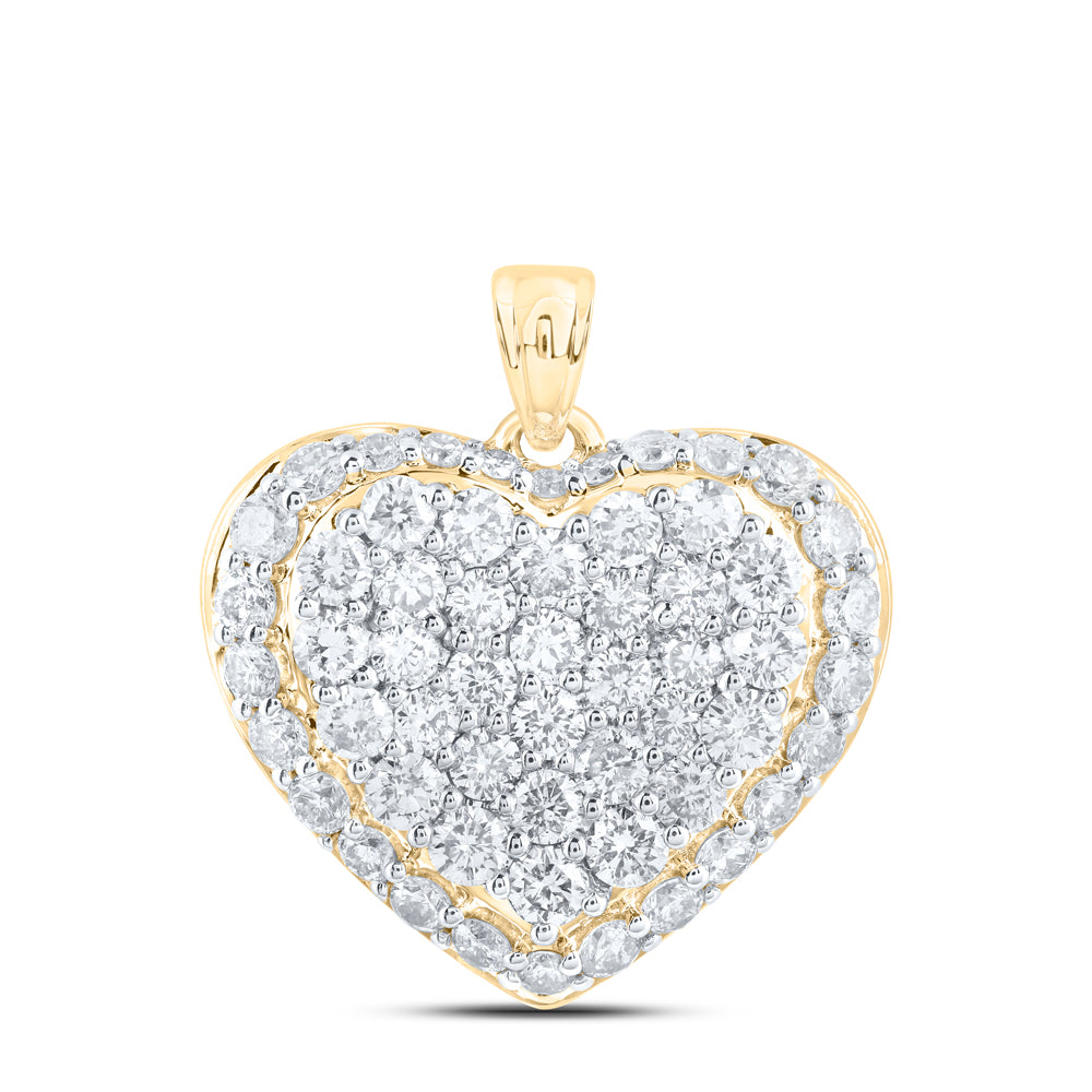 1 3/8CTW-DIA NK HEART PENDANT