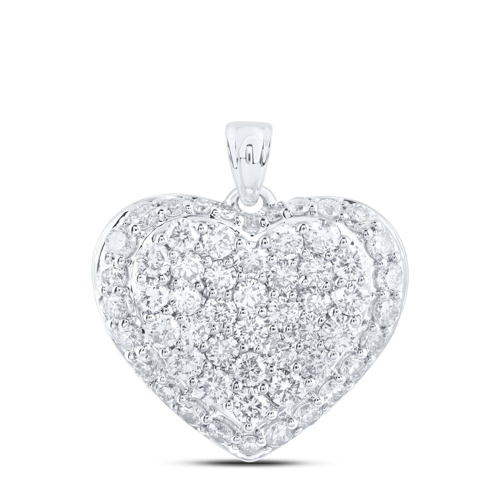 1 3/8CTW-DIA NK HEART PENDANT