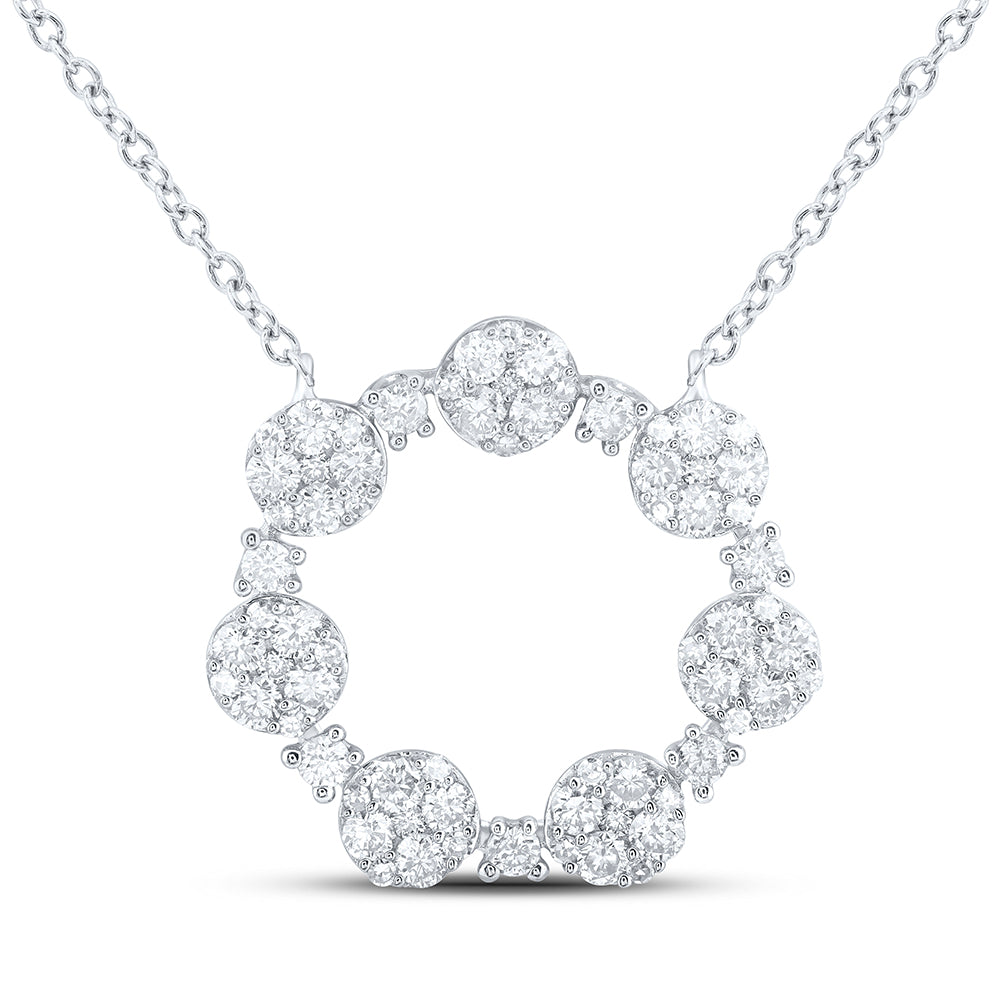 1CTW-DIA NK FASHION ROUND SHAPE NECKLACE(18 INCH)