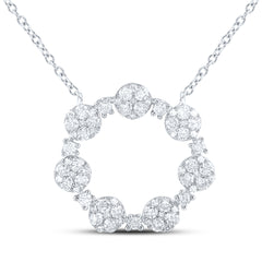 1CTW-DIA NK FASHION ROUND SHAPE NECKLACE(18 INCH)