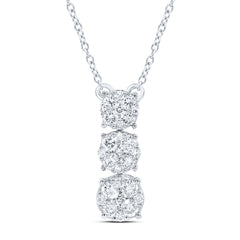 10K White Gold 1/2 CTW-Natural Diamond Fashion Necklace(18 Inch ) 1.06 Gram