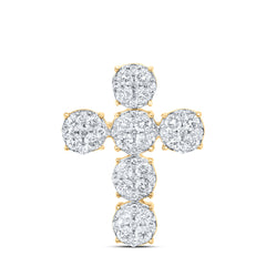 10K Yellow Gold 3/4 CTW-Natural Diamond Fashion Cross Pendant 1.51 Gram
