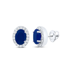 1/4CTW-DIA P1 6.50 X 4.50 MM-OV-BS SYNTHETIC OVAL EARRING