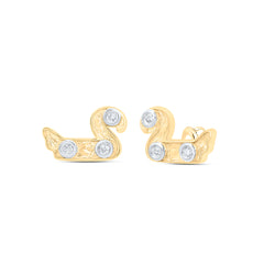 1/20CTW-DIA NK GIFT SWAN EARRINGS