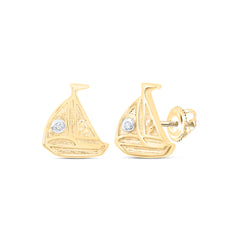 0.004CTW-DIA NK GIFT BOAT EARRINGS