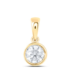 14K Yellow Gold 3/8 CTWnatural Diamondsup Solitaire Pendant 0.79 Gram