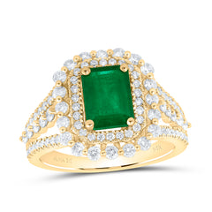 1CTW-DIA ANA M 8X6 MM EM-EM NAT GEM RING