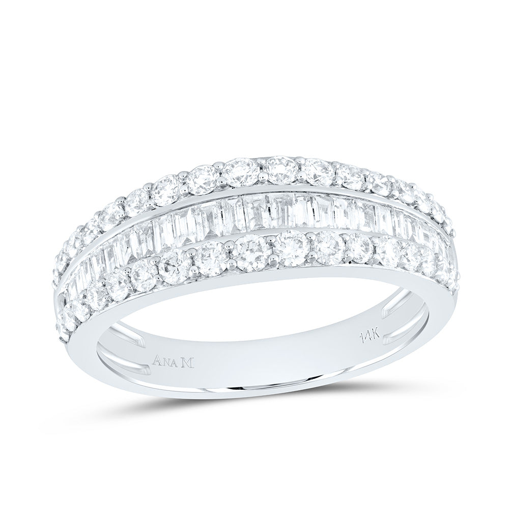 14K White Gold 1 CTW-Natural Diamond Fashion Band 3.56 Gram