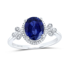 1/10CTW-DIA NK 9X7 MM OV-BS SYNTHETIC RING