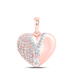 1/4CTW-DIA NK GIFT ZIP HEART PENDANT