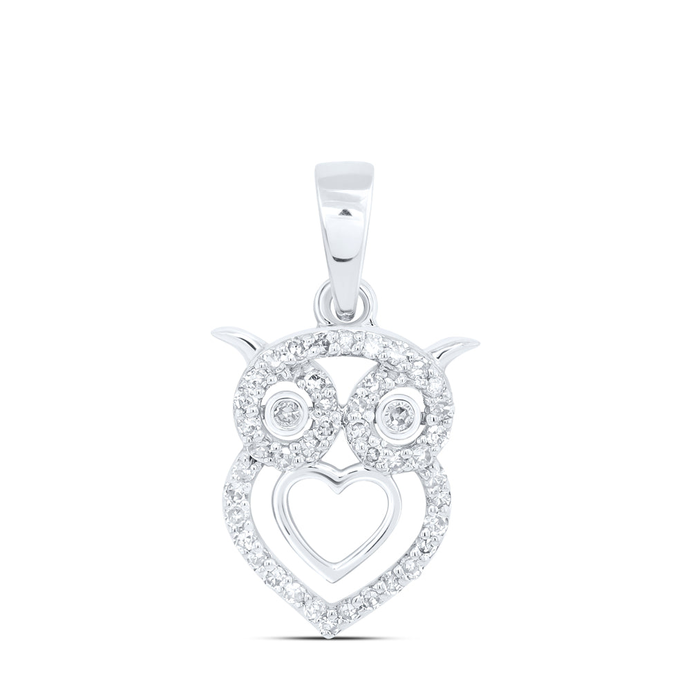 1/8CTW-DIA NK GIFT HEART OWL PENDANT