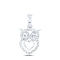 1/8CTW-DIA NK GIFT HEART OWL PENDANT