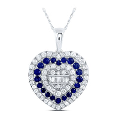 5/8CTW-DIA NK 1/2CTW RD-SAPP NAT GEM HEART PENDANT