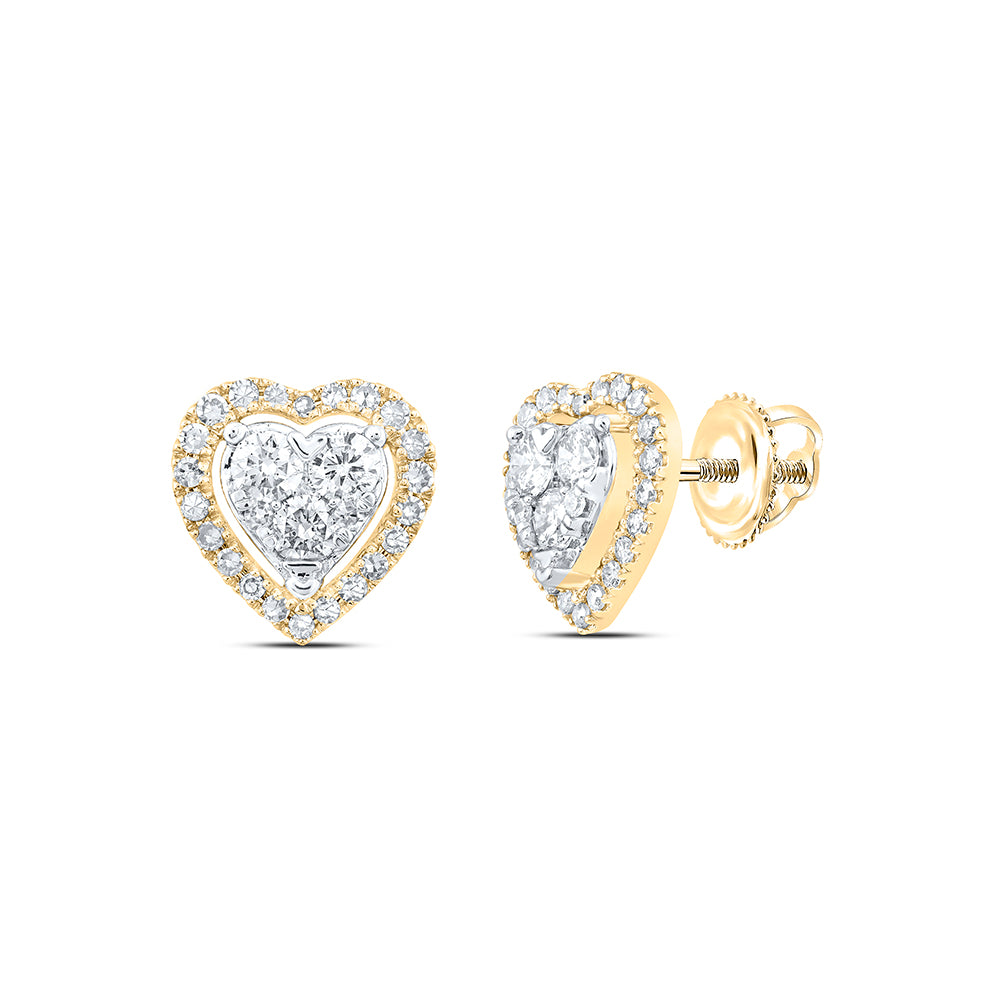 10k Gold 1/2 CTW-Natural Diamond Fashion Heart Earring Gram