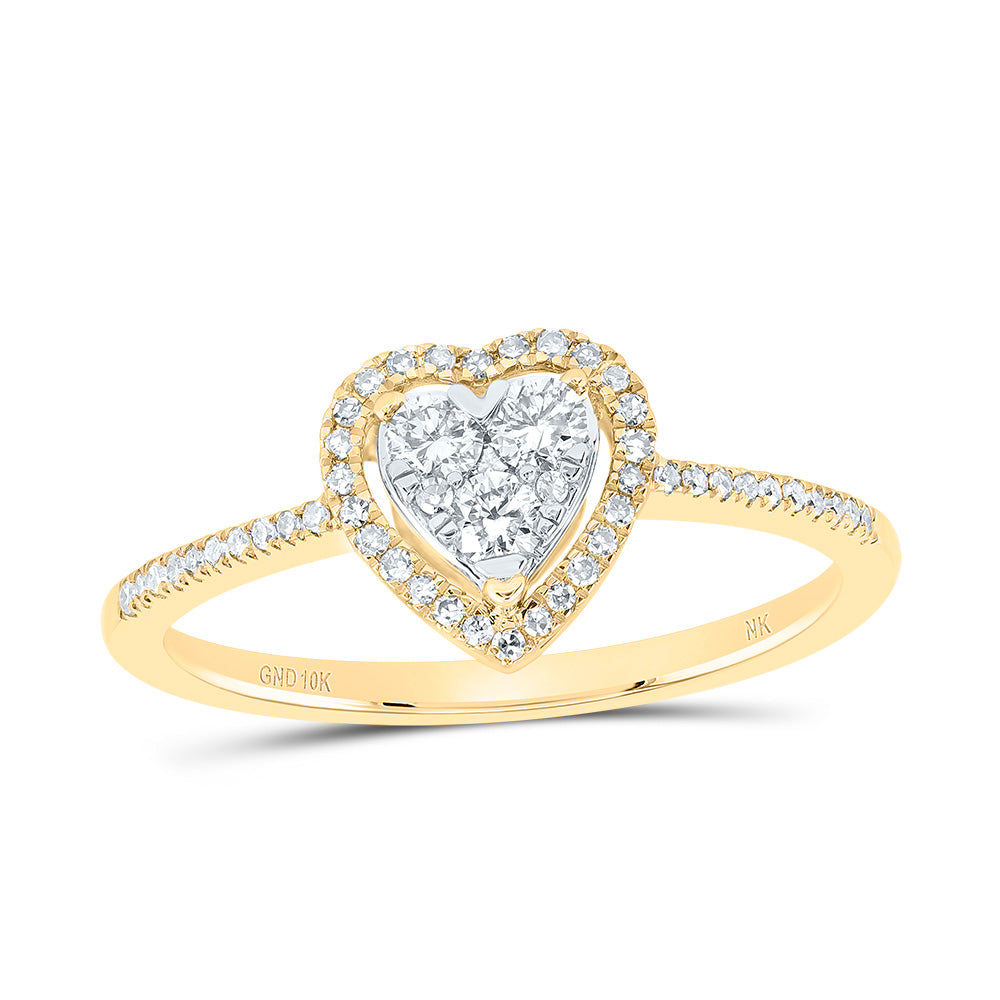 1/4CTW-DIA NK FASHION HEART RING