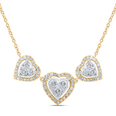 3/4CTW-DIA NK FASHION HEART NECKLACE(18 INCH)