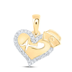 1/10CTW-DIA NK GIFT NURSE HEART PENDANT