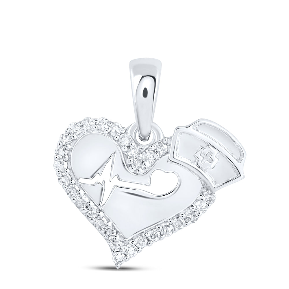 1/10CTW-DIA NK GIFT NURSE HEART PENDANT