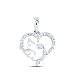 1/10CTW-DIA NK GIFT BIRD HEART PENDANT