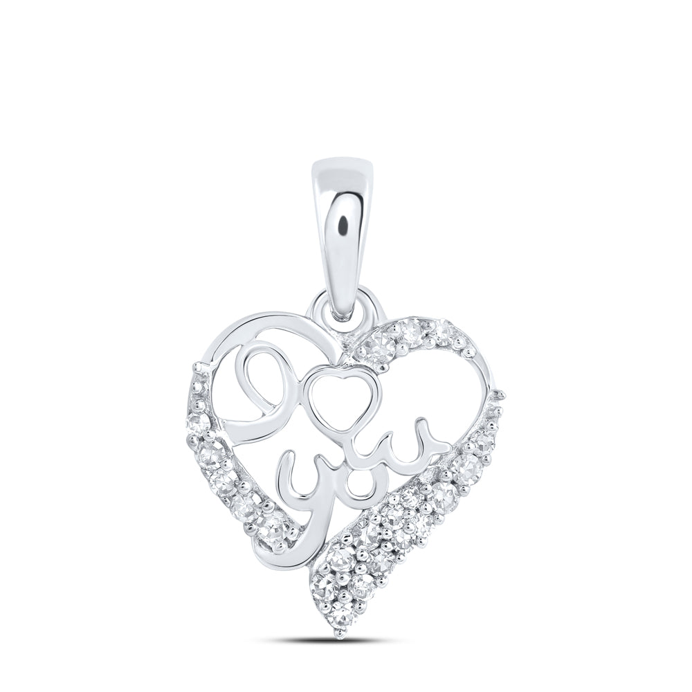 1/10CTW-DIA NK GIFT "I LOVE YOU" HEART PENDANT