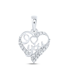 1/10CTW-DIA NK GIFT "I LOVE YOU" HEART PENDANT