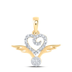 1/8CTW - DIA NK GIFT WING HEART PENDANT