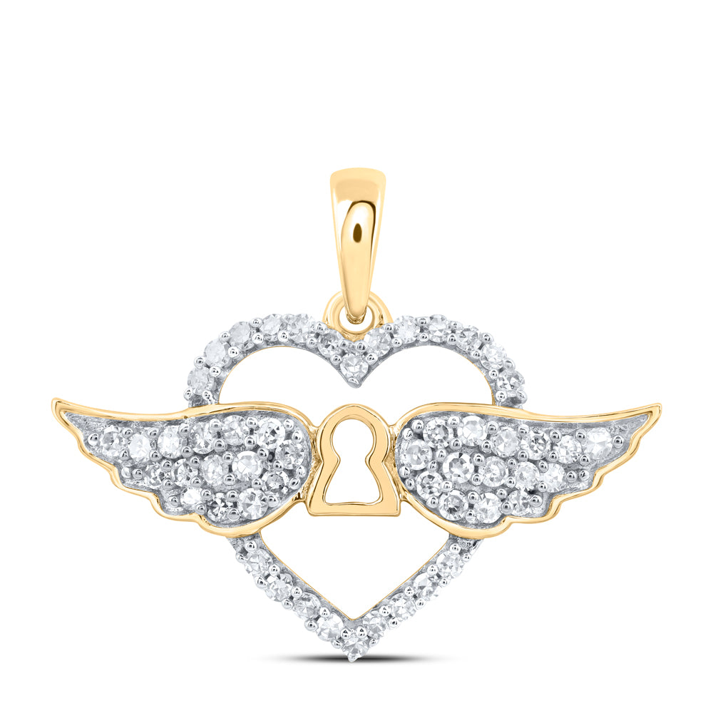1/3CTW - DIA NK GIFT WING HEART PENDANT