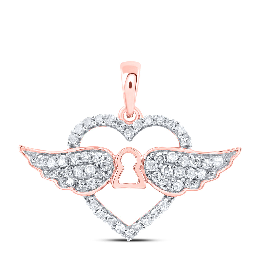 1/3CTW - DIA NK GIFT WING HEART PENDANT