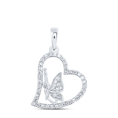 1/5CTW - DIA NK GIFT BUTTERFLY HEART PENDANT