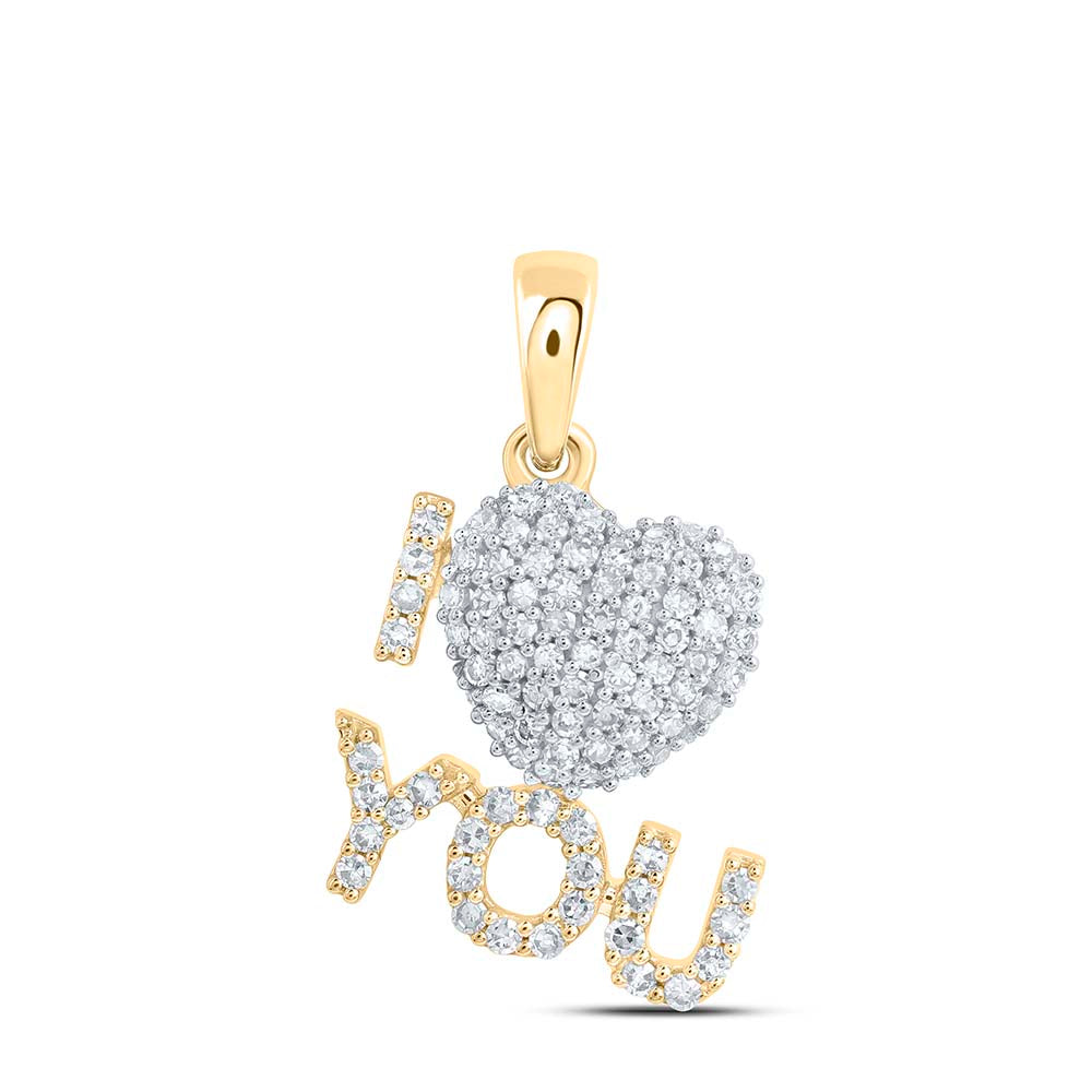 1/3CTW - DIA NK GIFT "I LOVE YOU" HEART PENDANT